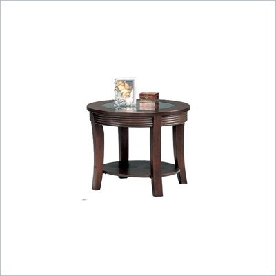 Coaster Simpson Round End Table with Glass Top