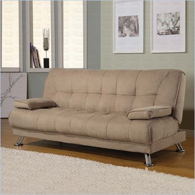 Coaster Fabric Convertible Sofa Bed with Removable Armrests