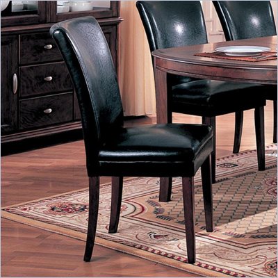Coaster Soho Black Bycast Fabric Parson Chair in Black and Cherry