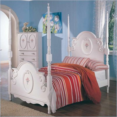 Coaster Sophie Poster Bed in White Finish