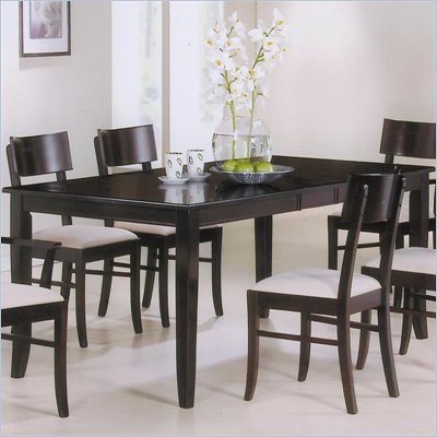 Coaster Springs Rectangular Leg Dining Table with Leaf in Cappuccino