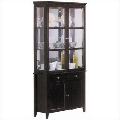 Coaster Springs Contemporary Slim China Cabinet in Cappuccino Finish
