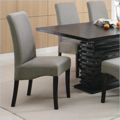 Coaster Stanton Rich Black Dining Side Chair in Gray
