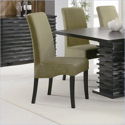 Coaster Stanton Rich Black Side Chair with Sleek Green Material