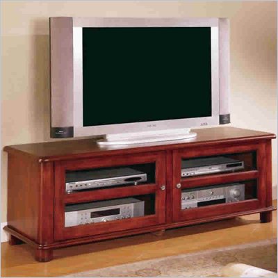 Coaster Light Walnut Transitional Media Console with Doors and Shelves