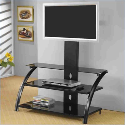 Coaster Black Casual Contemporary Metal Media Console with Bracket