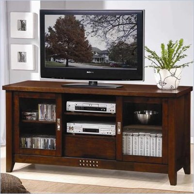 Coaster TV Stands Transitional Media Cosole with Doors and Shelves