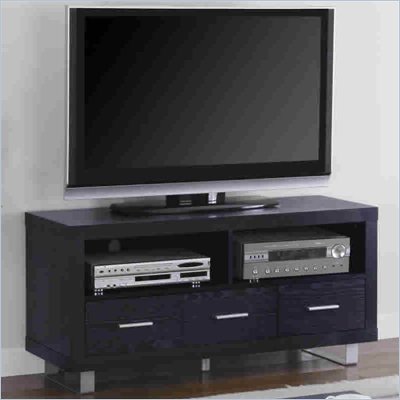 Coaster Black 47 Inch Contemporary Media Console with Shelves and Drawers
