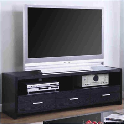 Coaster Black 61 Inch Contemporary Media Console with Shelves and Drawers