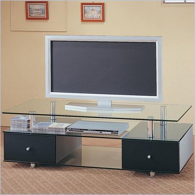 Coaster Contemporary Glass TV Stand with Drawers