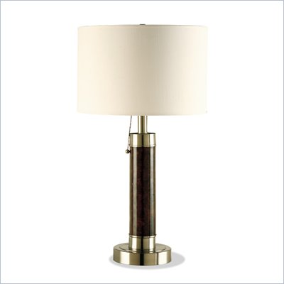 Coaster Table Lamp in Cappuccino and Satin Nickel