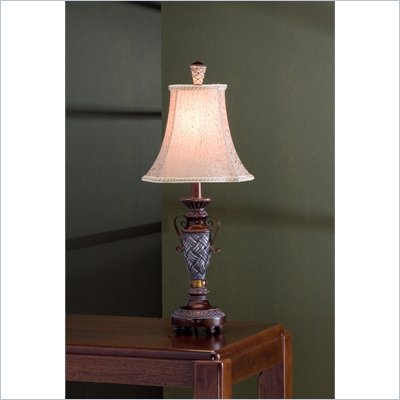 Coaster Table Lamp in Wood and Antique Silver
