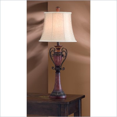 Coaster Traditional Style Table Lamp in Mahogany