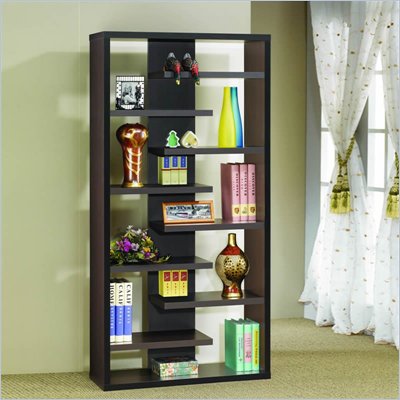 Coaster  Semi Backless Display Cabinet in Cappuccino
