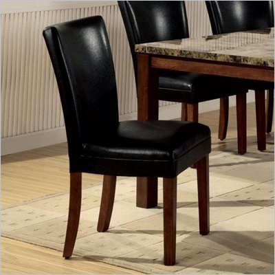 Coaster Telegraph Soho Black Bycast Fabric Parson Chair in Black and Cherry
