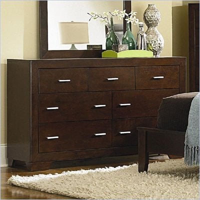 Coaster Tiffany 7 Drawer Dresser in Deep Brown Finish