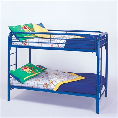 Coaster Toby Twin over Twin Metal Bunk Bed in Blue Finish