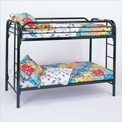 Coaster Toby Twin over Twin Metal Bunk Bed in Black Finish