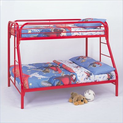 Coaster Tracey Twin over Full Metal Bunk Bed in Red Finish