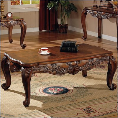 Coaster Venice Traditional Rectangular Cocktail Table in Deep Brown Finish