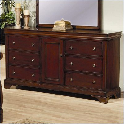 Coaster Versailles 6 Drawer Dresser in Mahogany Stain Finish