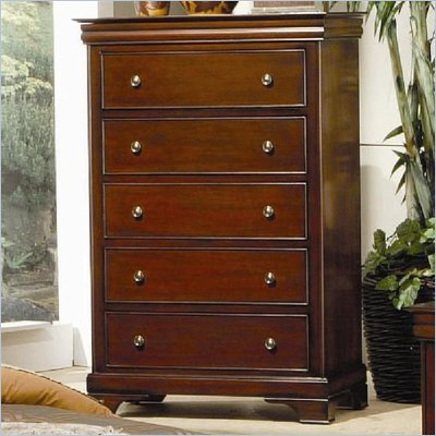 Coaster Versailles 5 Drawer Chest with Lift Top in Mahogany Stain