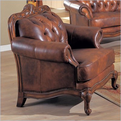 Coaster Furniture Classic Tri-tone Brown Leather Chair