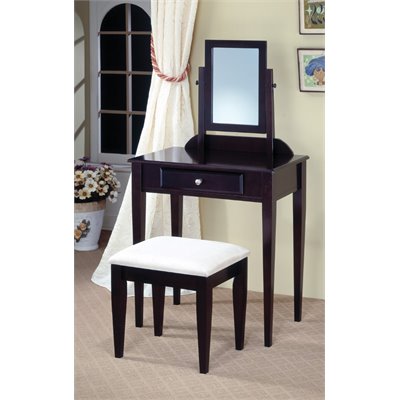 Espresso Bedroom Furniture Sets on Coaster Small Cappuccino Vanity Set 300079