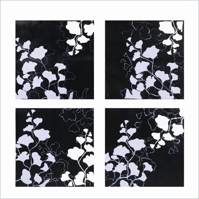 Coaster 4-Piece Wall Art - Wintery Leaves 
