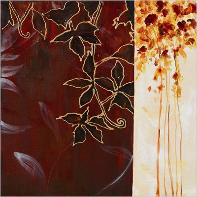 Coaster Wall Art Painting - Oriental Floral