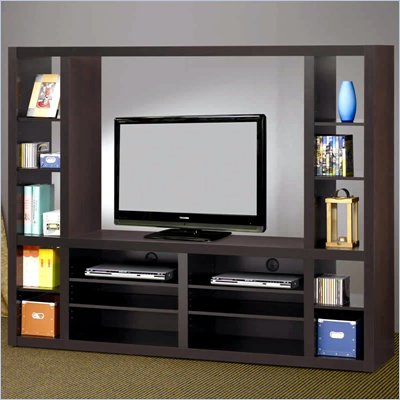 Coaster Wall Units Contemporary Entertainment Wall Unit in Cappuccino
