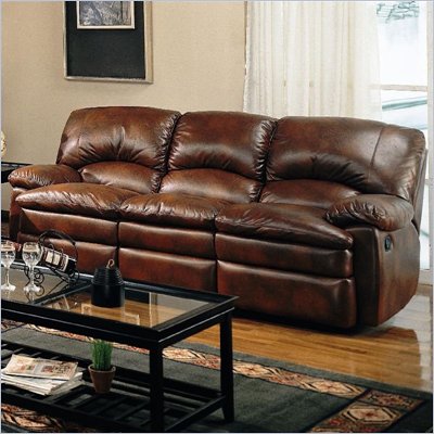 Coaster Walter Casual Dual Reclining Sofa in Brown Bonded Leather