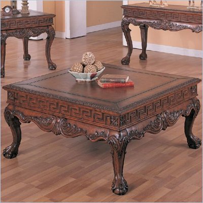 Coaster Wilshire Square Cocktail Table in Dark Brown Finish