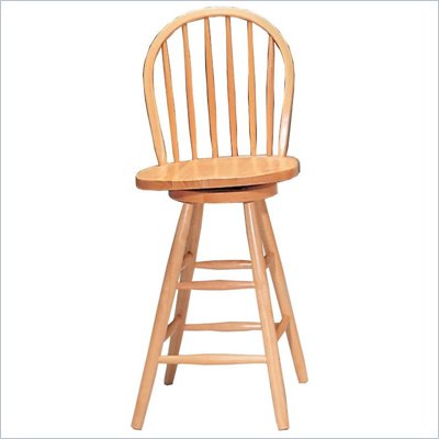 Coaster Woodlawn 24" Swivel Windsor Bar Stool in Light Natural