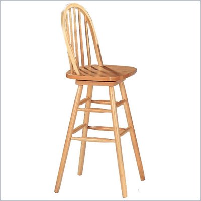 Coaster Woodlawn 29" Swivel Windsor Bar Stool in Light Natural