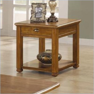 Coaster Woodside End Table in Light Brown Finish