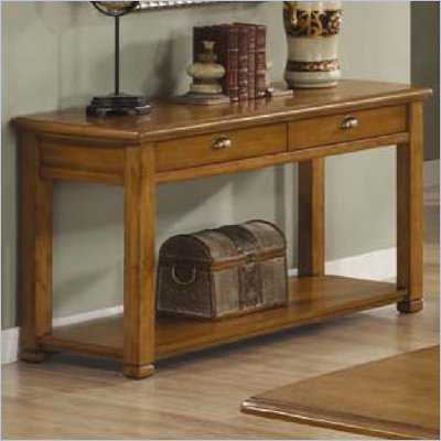 Coaster Woodside Sofa Table with Drawers and Shelf in Light Brown