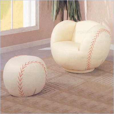 Coaster Kids Baseball Chair and Ottoman