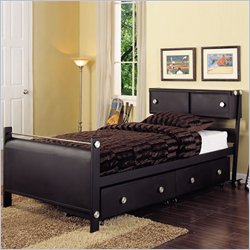 Powell Furniture Z-Bedroom Bookcase Storage Bed in Black Finish