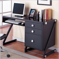 Powell Furniture Z Bedroom Wood Student Desk in Black