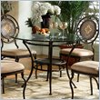ADD TO YOUR SET: Powell Furniture Basil Glass Top Casual Dining Table in Antique Brown Finish