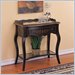 Powell Furniture Masterpiece Mocha Console Table with Beveled Glass Inset