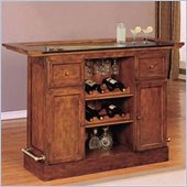 Powell Furniture Brandon Wooden Warm Cherry Home Bar