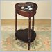 Powell Heirloom Cherry Glass Heart Curio End Table