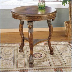 Powell Furniture Masterpiece Walnut Round Accent Table