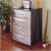Powell Furniture Monster Bedroom 4 Drawer Chest in Gray and Silver Finish