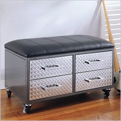 Powell Furniture Monster Bedroom® 4-Drawer Mobile Storage Bench