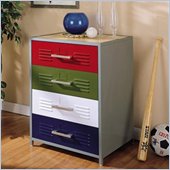 Powell Furniture Teen Trends Primary 4 Drawer Chest in Silver Finish