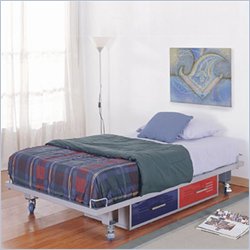Powell Furniture Teen Trends Primary Metal Storage Bed in Silver Finish