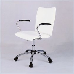Powell Furniture Teen Trends Chrome Plated Desk Chair with White Vinyl